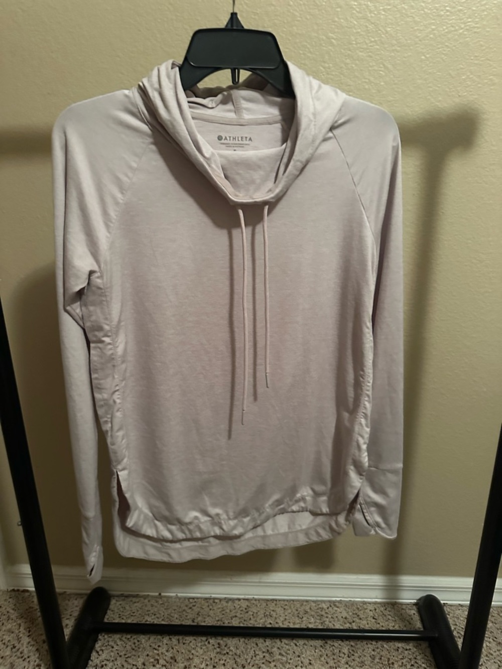 Athleta Pale Lavender Cowl-Neck Pullover Hoodie